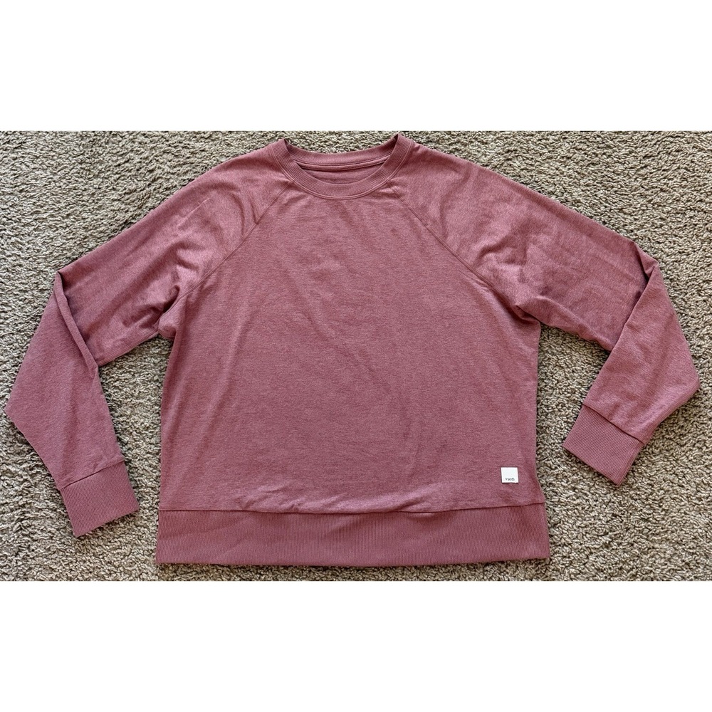 Vuori Halo Essential Crew Sweatshirt Womens Rosewood Heather DreamKnit VW241 XS